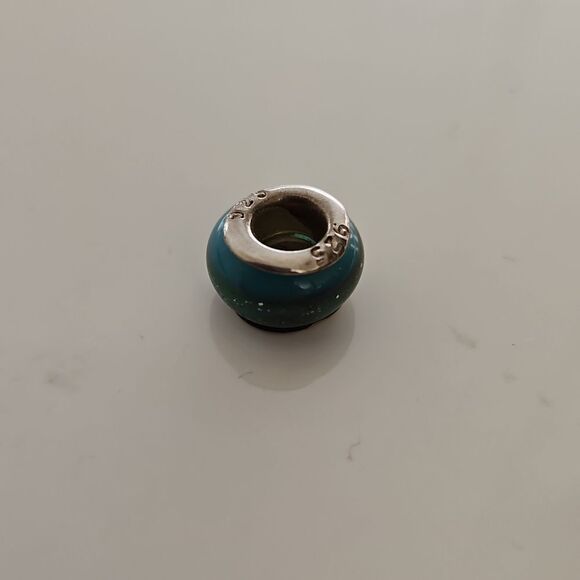 Murano Glass Bead 925 Charm Blue - Picture 1 of 16